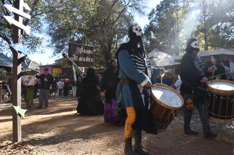 The Danse Macabre drums through the Sherwood Forest Faire in Paige March 4. Photo by Fernando Castro