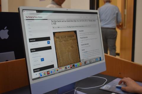 The Portal to Texas History website can be accessed at the Elgin Public Library.   Photo by Fernando Castro