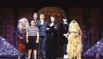 The cast of Addams Family, The Musical, in their iconic garb: Kelsey Layton, Benjamin Walk, Chase Lancaster, Jacob Layton, Aline Forastieri, Shiloh Bartee and Phoebe Bartee.